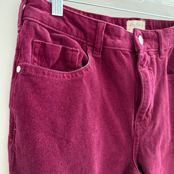 PILCRO JEANS MICRO CORDUROY CROPPED 5 POCKET STYLE COTTON BLD BURGUNDY 30 - Picture 4 of 11